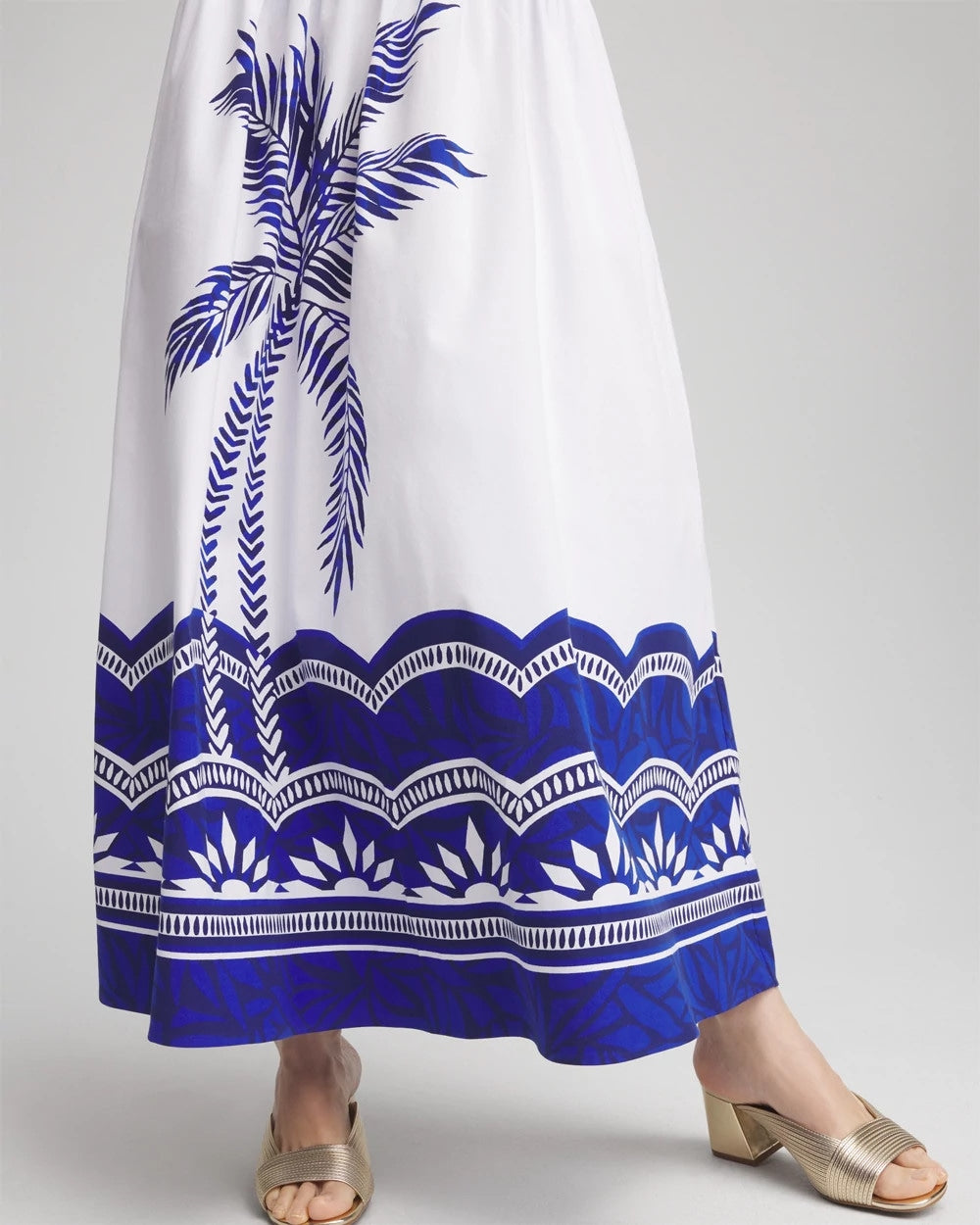 Tropical Smocked Waist Pull-On Skirt