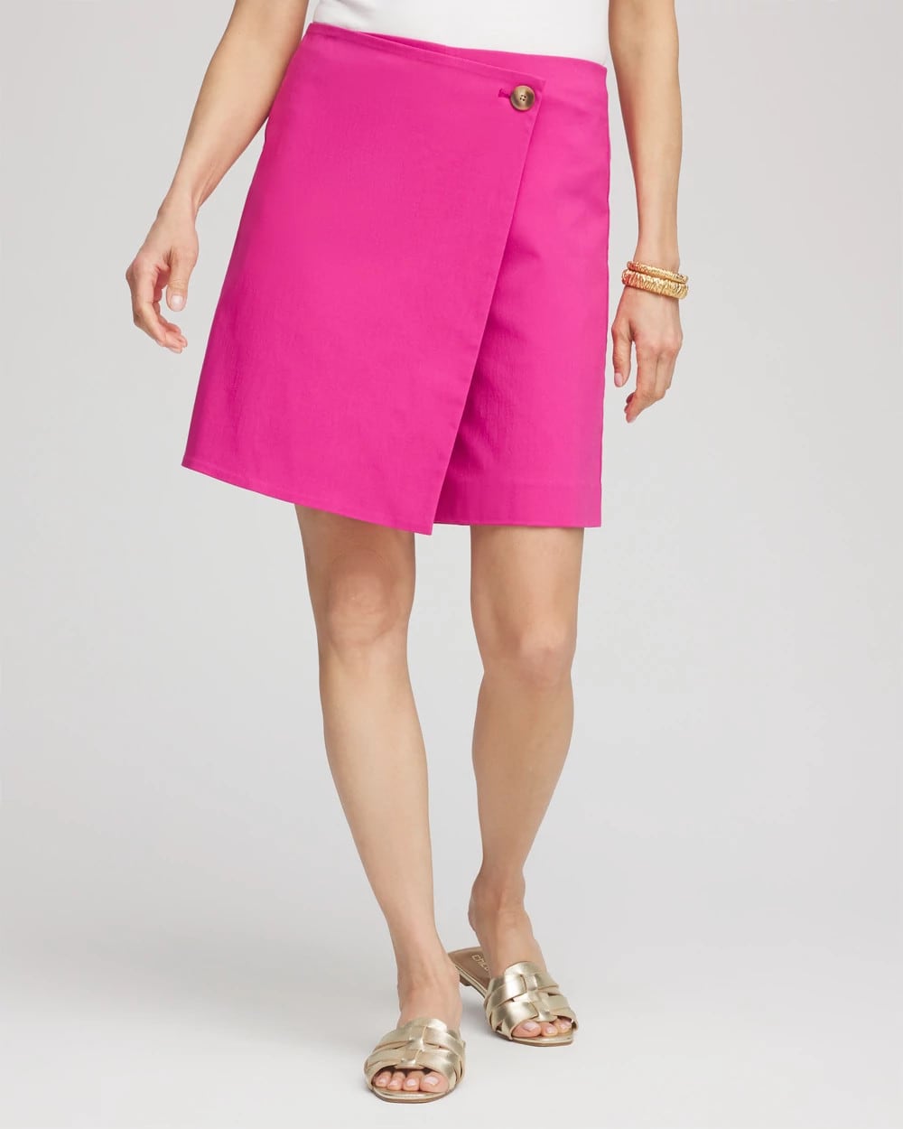 Brigitte™ Pull-On Asymmetrical Wrap Skort