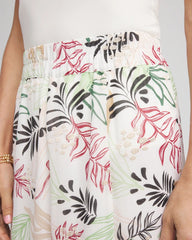 Floral Embroidered Crinkle Maxi Skirt