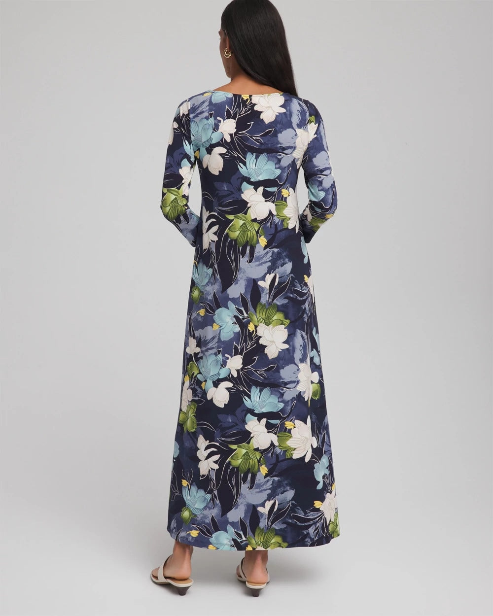 Chico's Women | Petite Dance Boatneck Column Maxi Dress PASSPORT BLUE