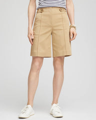 Chico's Women | Sateen Tab-Front A-line Shorts CAFE AROMA