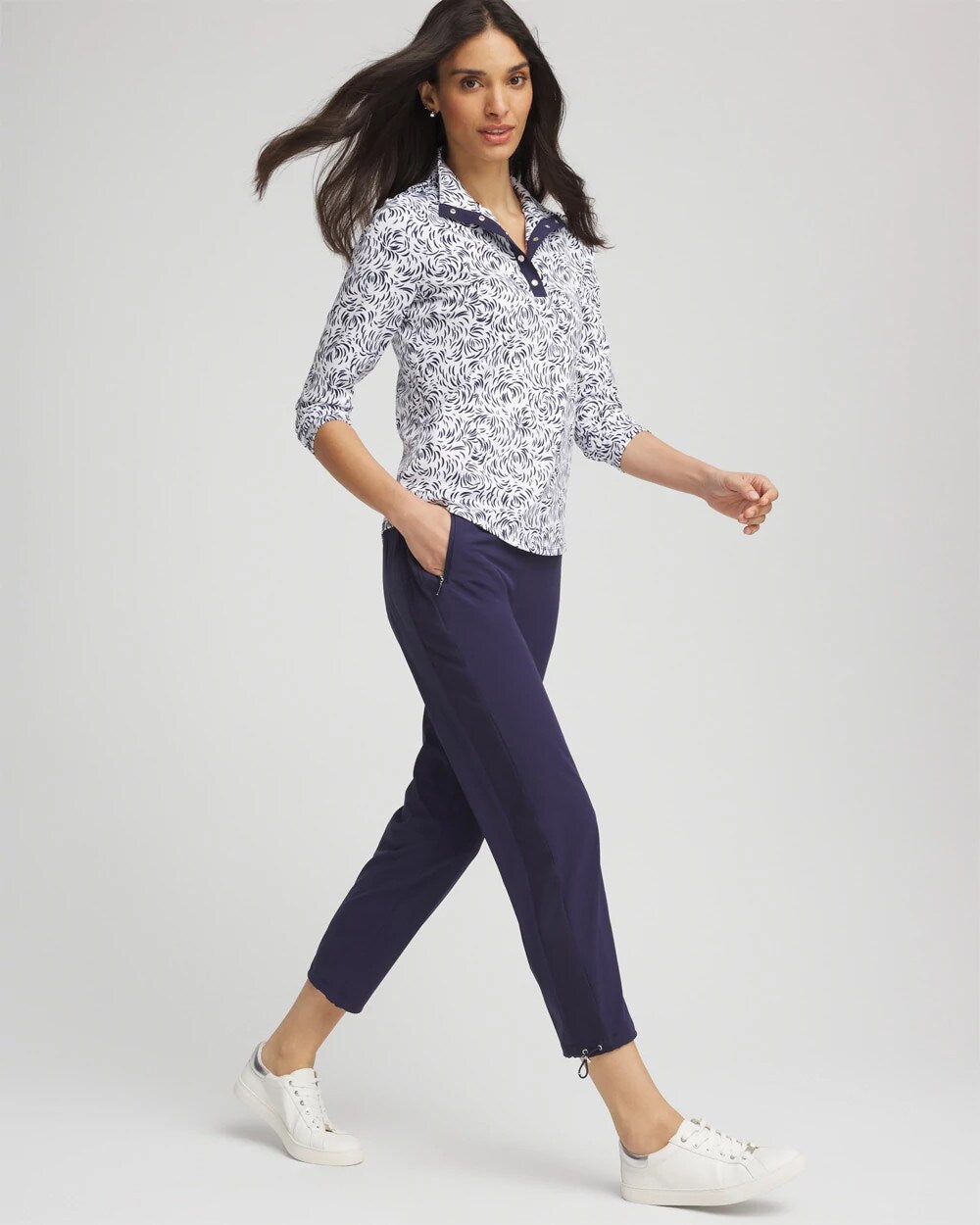 Chico's Women | Zenergy® UPF Rib Mix Cropped Pants PASSPORT BLUE