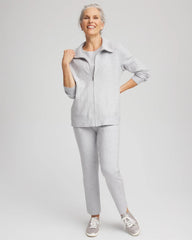 Chico's Women | Zenergy® Luxe Diamante Zip Cardigan FROSTED GRAY HEATHER