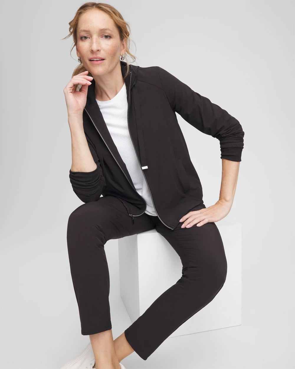 Chico's Women | Zenergy® UPF Rib Mix Jacket BLACK