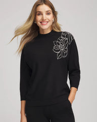 Chico's Women | Zenergy® Luxe Intarsia Sweater BLACK