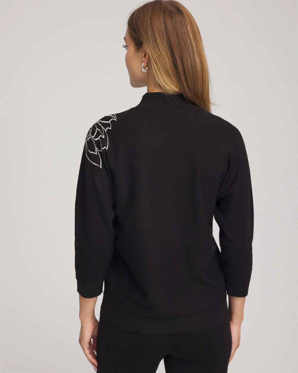 Chico's Women | Zenergy® Luxe Intarsia Sweater BLACK