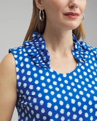 Chico's Women | ® UPF Neema Dot Ruffle Tank INTENSE AZURE
