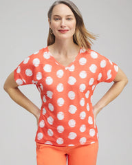 Chico's Women | Zenergy® Dots Drop Shoulder Tee NECTARINE
