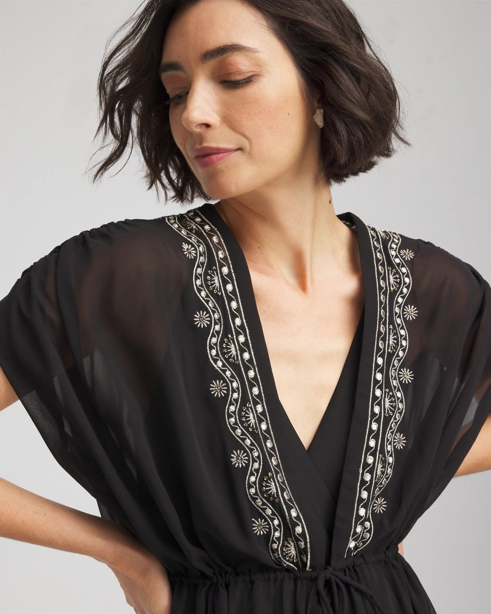 Miraclesuit® Beach Embroidered Long Kimono