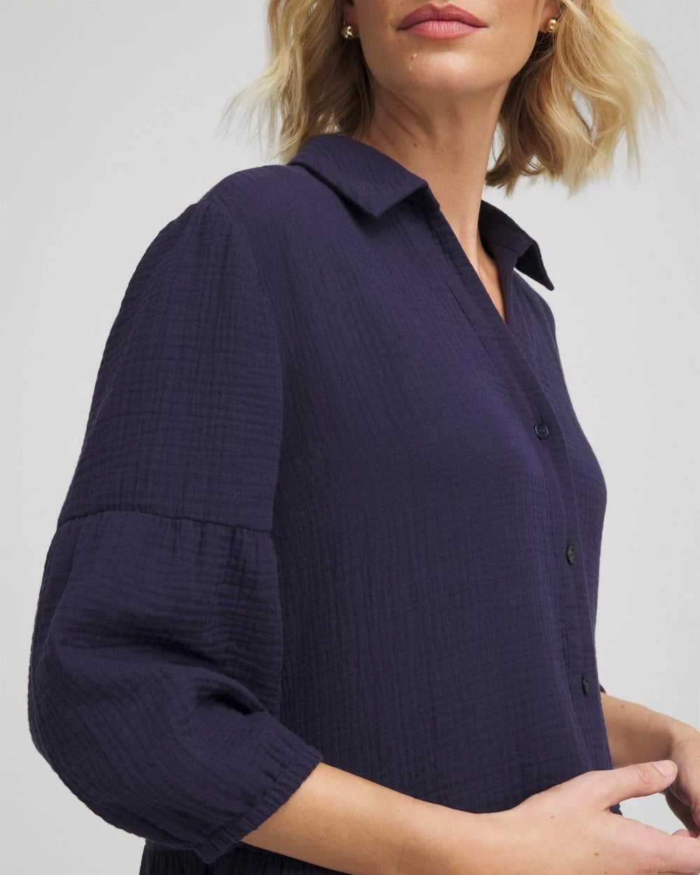 Chico's Women | Woven Tiered Swim Cover-Up Dress PASSPORT BLUE