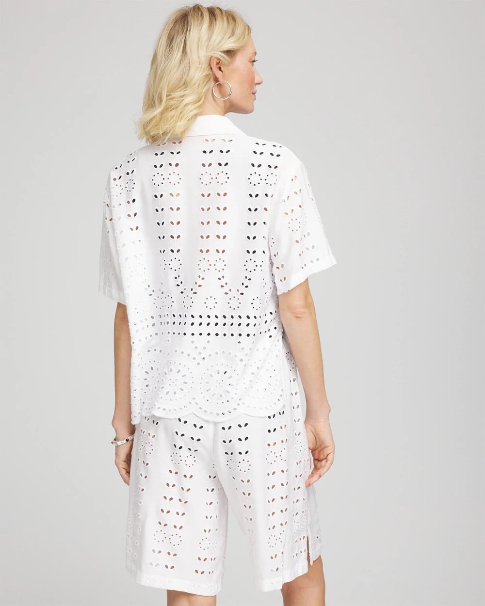 Chico's Women | Swimsuit Cover-Up Short and Shirt Set ALABASTER