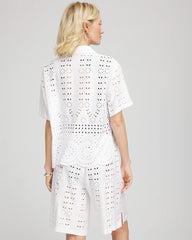 Chico's Women | Swimsuit Cover-Up Short and Shirt Set ALABASTER