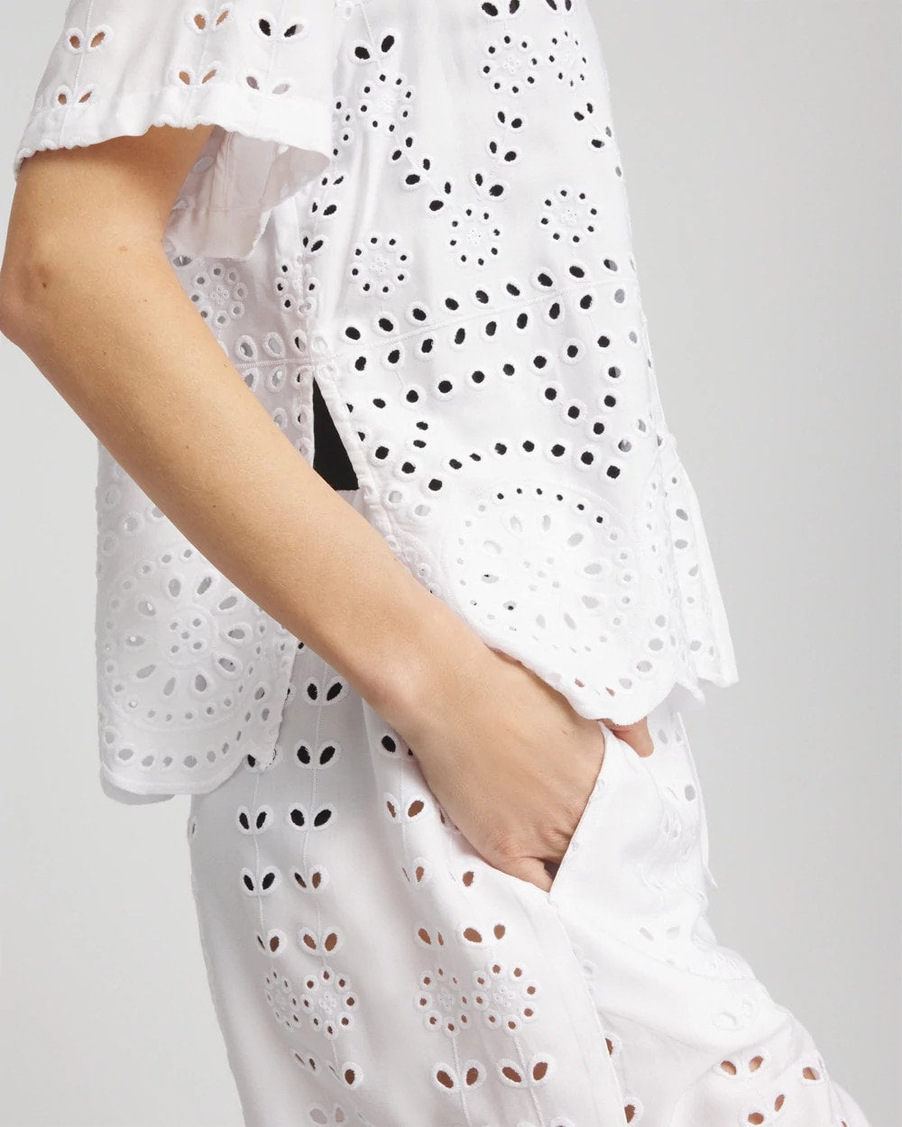 Chico's Women | Swimsuit Cover-Up Short and Shirt Set ALABASTER