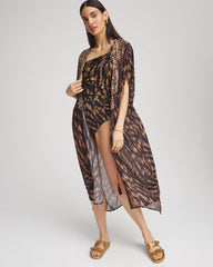 Chico's Women | Miraclesuit® Raya De Safari Kimono Cover-Up BLACK/BROWN