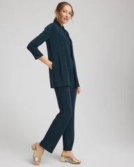 Chico's Women | Travelers™ Long Knit Jacket TEAL SHADOW