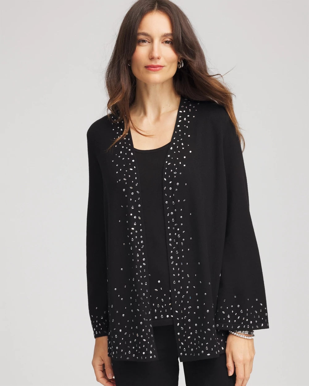 Chico's Women | Travelers™ Embellished Cardigan TRAVELERS BLACK