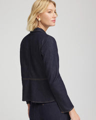 Chico's Women | Denim Peplum Blazer CEDAR RINSE