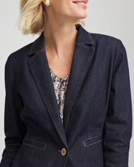 Chico's Women | Denim Peplum Blazer CEDAR RINSE