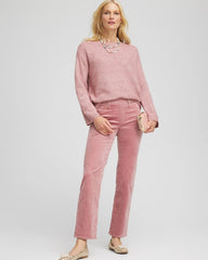 Chico's Women | Velveteen Pull-On Flared Jeans DUSTY ROSE