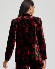 Chico's Women | Velvet Printed Blazer BLACK