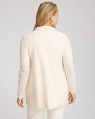 Chico's Women | Cashmere Pearl-Trim Cardigan CREAM
