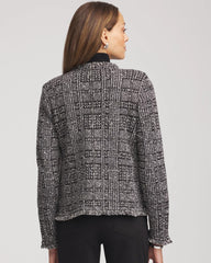 Chico's Women | Embroidered Metallic Tweed Cardigan GRAY