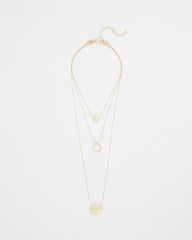 Chico's Women | Gold Triple Pendant Necklace GOLD