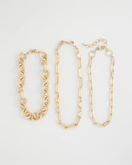 Chico's Women | Convertible Three-Strand Chain Necklace GOLD