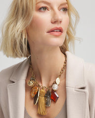 Chico's Women | Charm & Stone Short Necklace WARM MULTI