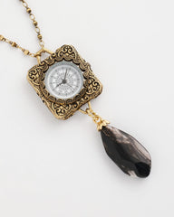 Chico's Women | Clock Pendant Necklace GOLD