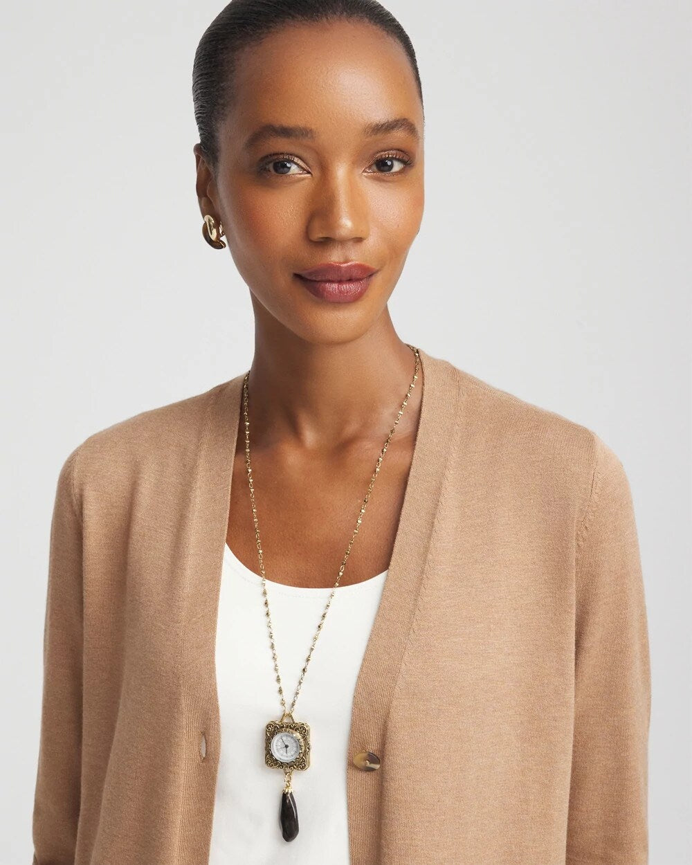 Chico's Women | Clock Pendant Necklace GOLD