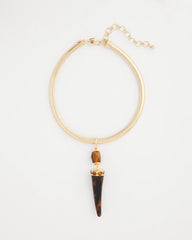 Chico's Women | Tortoise Pendant Collar Necklace GOLD