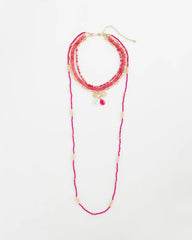 Chico's Women | Convertible Beaded Pendant Necklace PINK