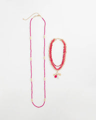 Chico's Women | Convertible Beaded Pendant Necklace PINK