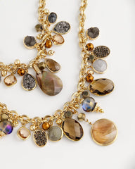 Chico's Women | Faceted Gem Drop Off Bib Necklace NEUTRAL