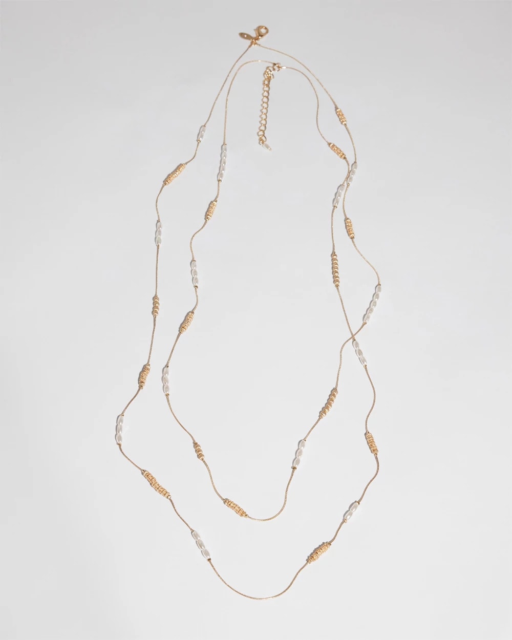 Chico's Women | Long Faux-Pearl and Goldtone Double-Strand Necklace GOLD