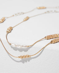 Chico's Women | Long Faux-Pearl and Goldtone Double-Strand Necklace GOLD
