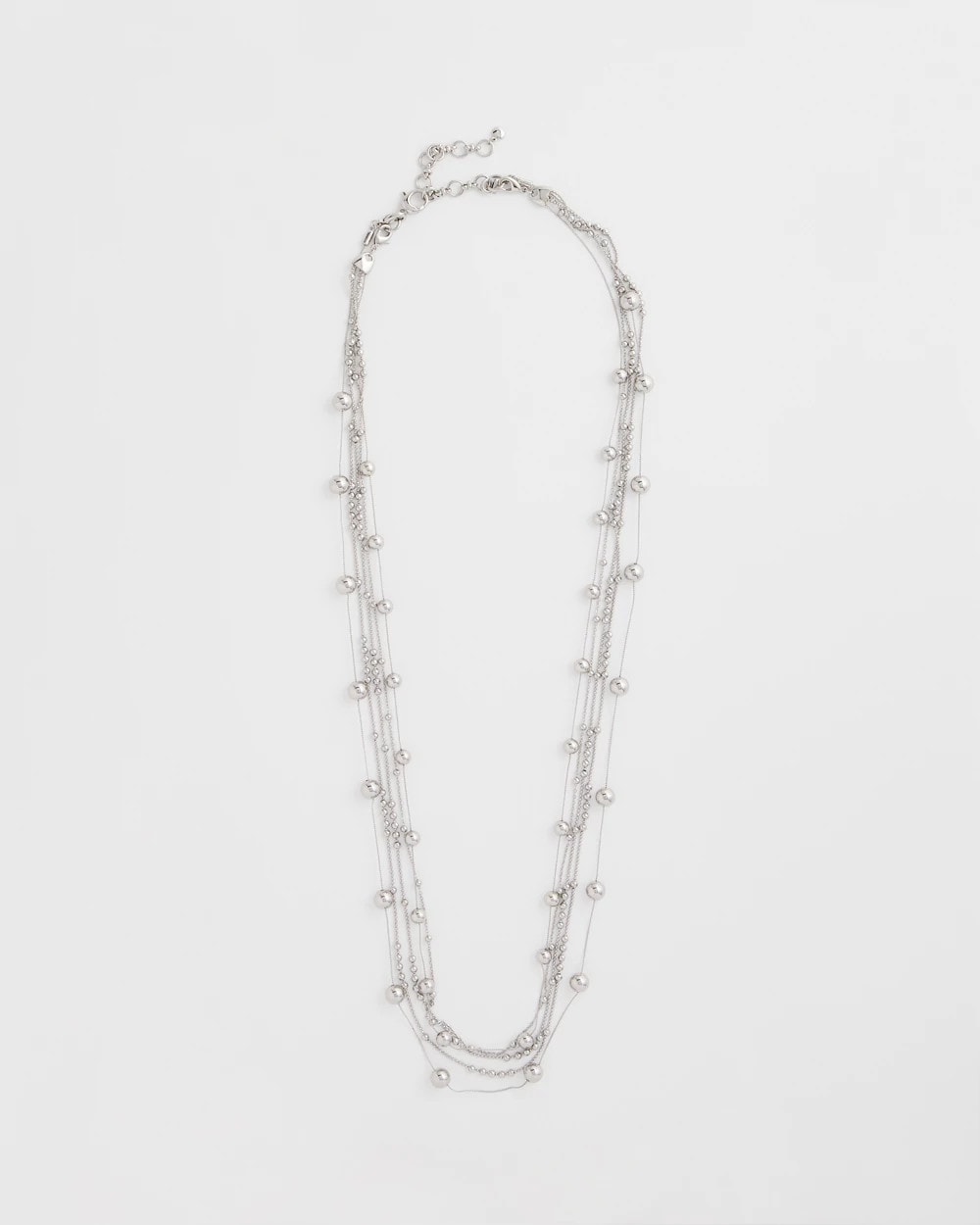 Chico's Women | Multistrand Beaded Silvertone Necklace SILVER