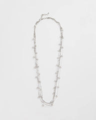 Chico's Women | Multistrand Beaded Silvertone Necklace SILVER