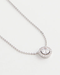 Chico's Women | Silver Tone Drop Stone Necklace SILVER