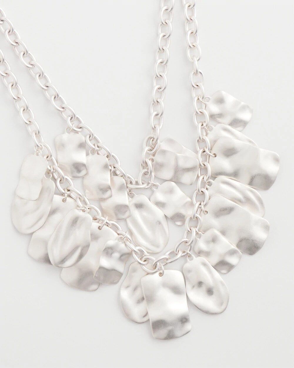 Chico's Women | Double Square Charm Pendant Necklace SILVER
