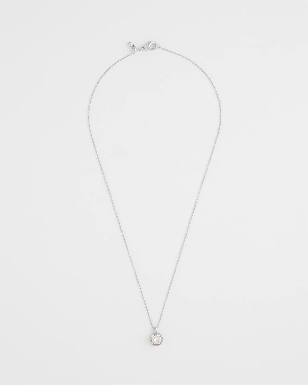 Chico's Women | Bezel Set Pendant Silvertone Necklace SILVER