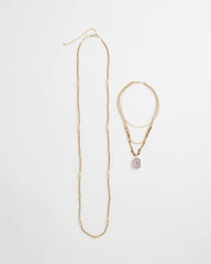 Chico's Women | Convertible Agate Pendant Necklace NEUTRAL