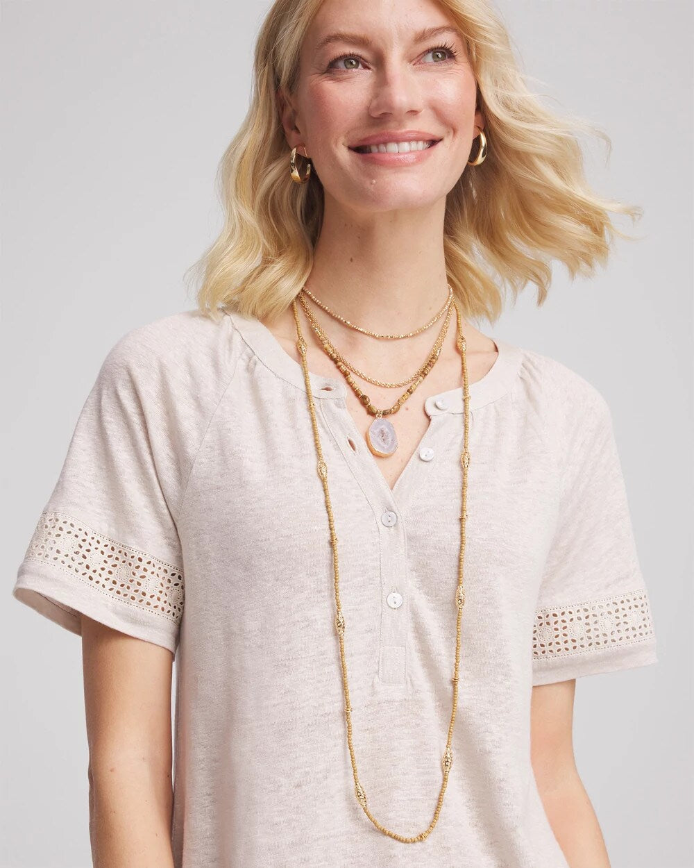 Chico's Women | Convertible Agate Pendant Necklace NEUTRAL