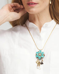 Adjustable Flower Charm Pendant Necklace