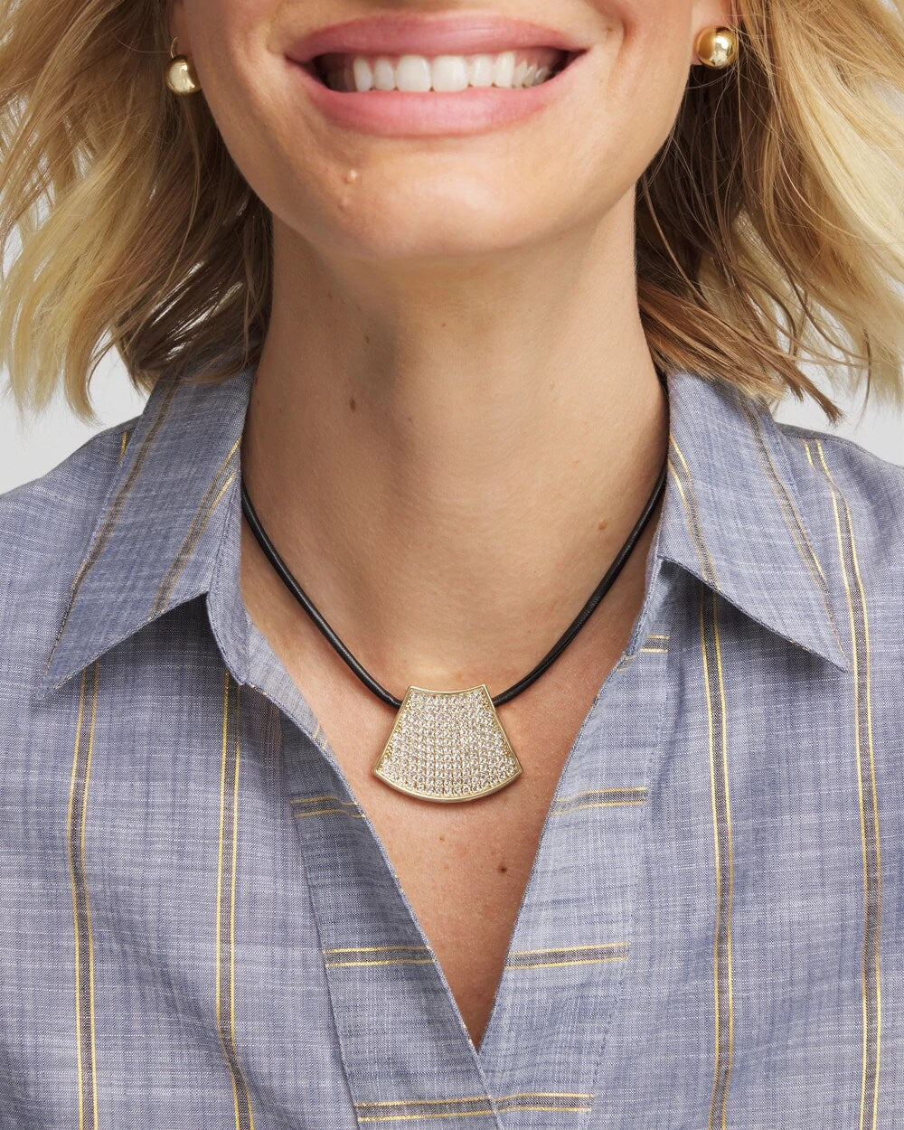 Chico's Women | Gold Glitz Pendant Necklace GOLD