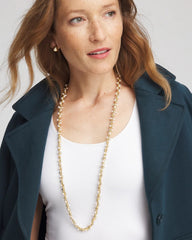 Chico's Women | Faux Pearl Single-Strand Link Chain Necklace PEARL
