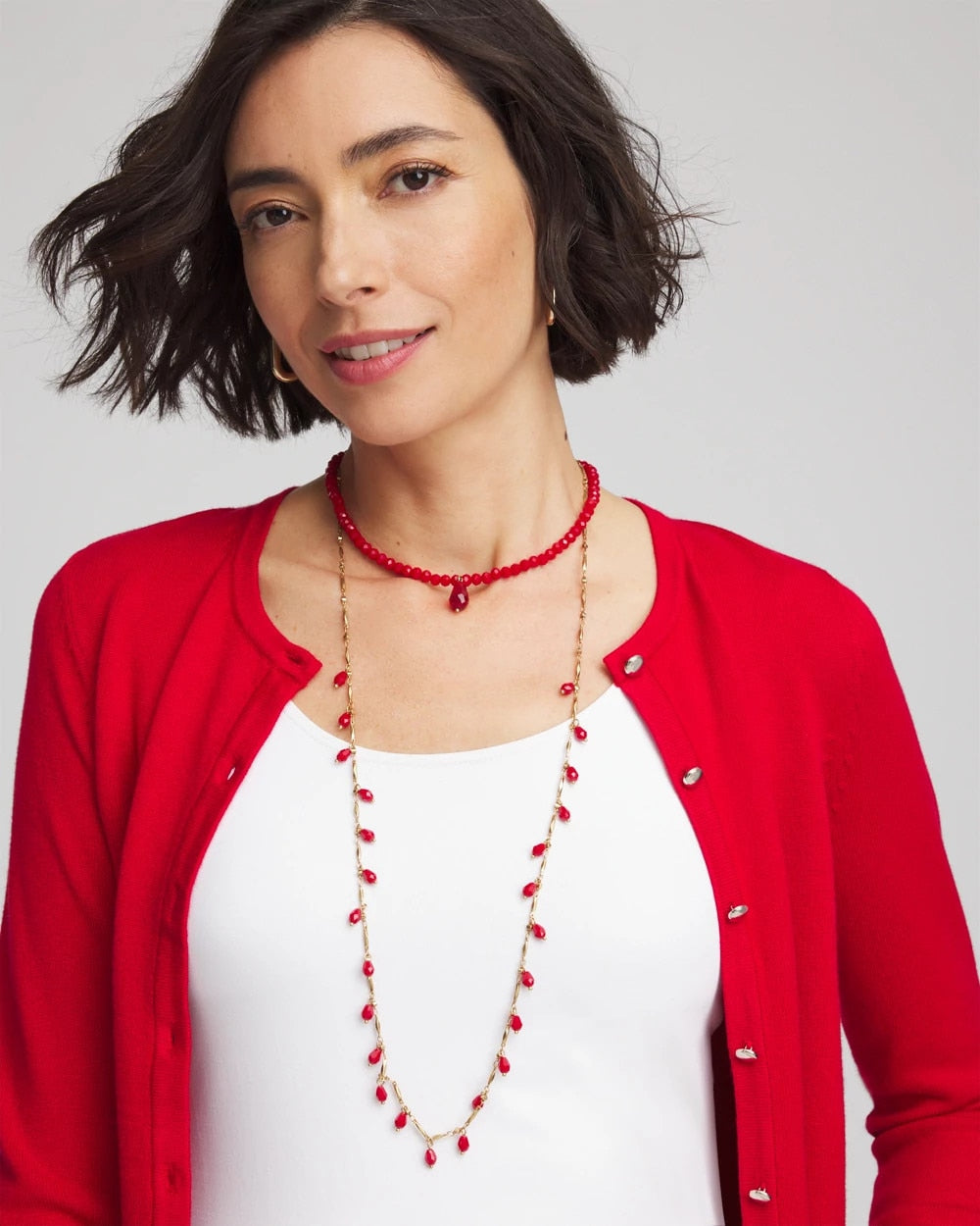 Chico's Women | Convertible Red Necklace RED