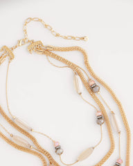 Chico's Women | Multistrand Gold & Pink Tone Necklace PINK