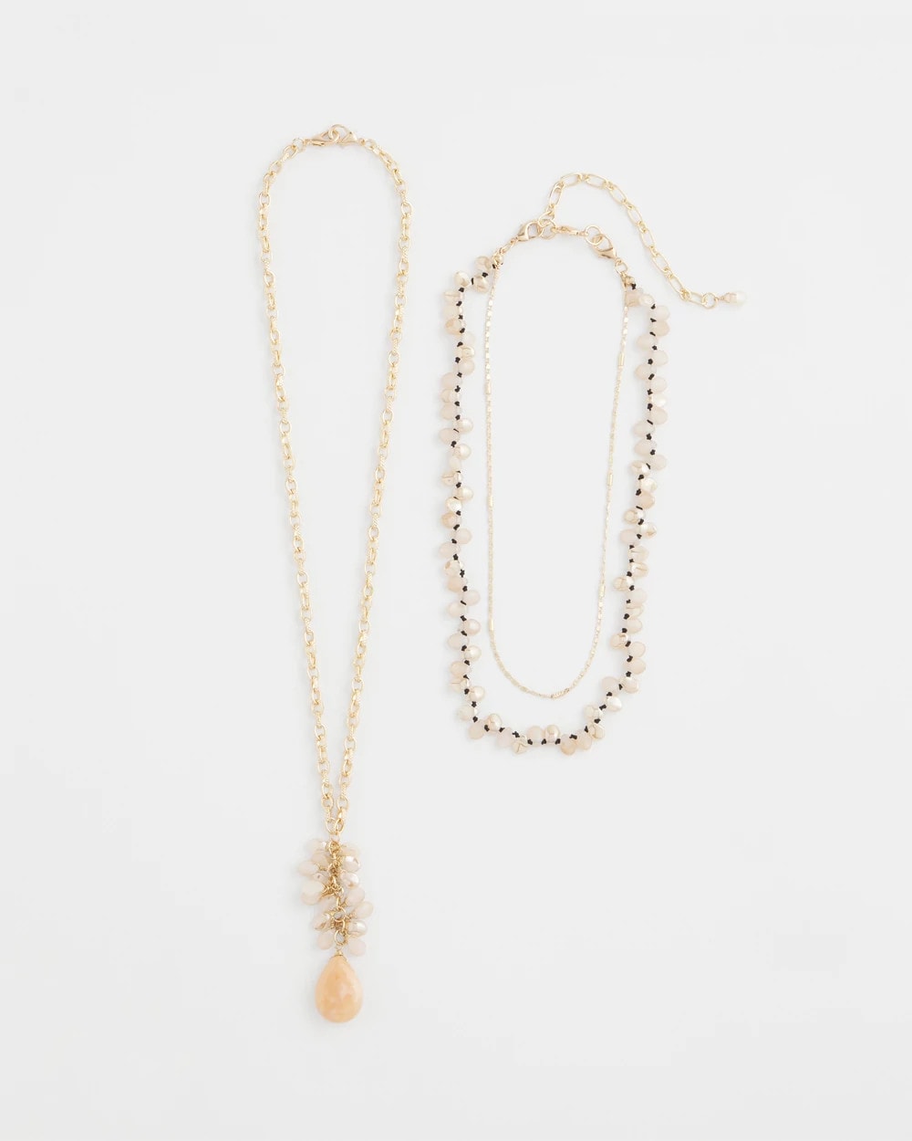 Chico's Women | Convertible Rose Quartz Pendant Necklace PALE PINK